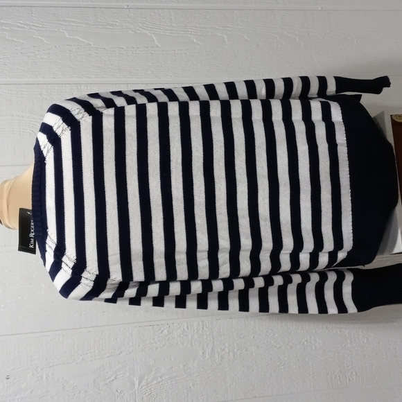 NWT Nautical sweater navy blue and white long sleeve side button XL - Picture 10 of 13
